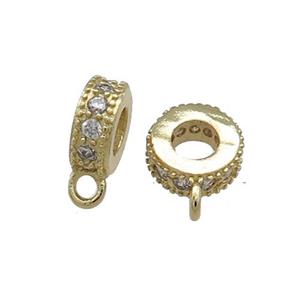 Copper Bails Pave Zircon Gold Plated, approx 8mm [FN38973]