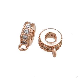 Copper Bails Pave Zircon Rose Gold, approx 8mm [FN38974]