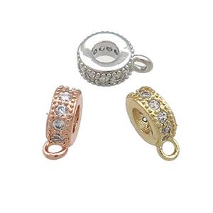Copper Bails Pave Zircon Mixed, approx 8mm [FN38975]