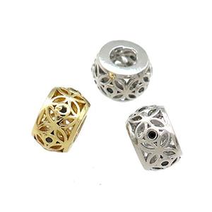 Copper Rondelle Beads Pave Zircon Mixed, approx 10mm [FN38978]