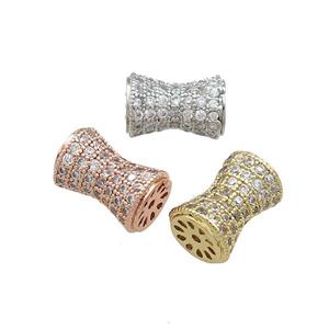 Copper Bamboo Beads Pave Zircon Mixed, approx 9-14mm [FN39043]