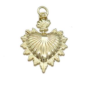 Copper Sacred Heart Pendant Gold Plated, approx 19mm, 6mm [FN39144]