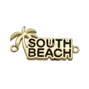 Copper Coconut Tree Connector Southbeach Gold Plated, approx 12-22mm [FN39151]