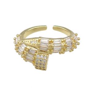 Copper Rings Pave Zircon Gold Plated, approx 8mm, 18mm dia [FN39186]
