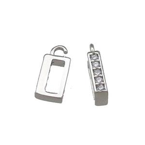 Copper Bail Pave Zircon Platinum Plated, approx 4.5-8mm, 2x6mm hole [FN39192]