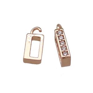 Copper Bail Pave Zircon Rose Gold, approx 4.5-8mm, 2x6mm hole [FN39194]