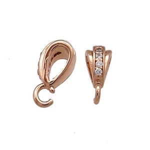 Copper Bail Pave Zircon Rose Gold, approx 4-6mm, 3mm hole [FN39201]