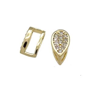Copper Bail Pave Zircon Gold Plated, approx 4-7mm, 2-5mm hole [FN39203]