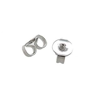 Copper Earring Back Platinum Plated, approx 4-5mm [FN39228]