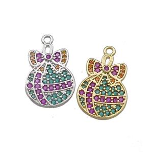 Christmas Gift Charms Copper Pendant Pave Zircon Mixed, approx 12-17mm [FN39253]