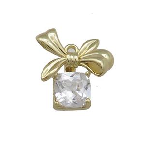 Christmas Gift Charms Gold Pendant Pave Zircon Gold Plated, approx 7-16mm [FN39274]