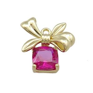 Christmas Gift Charms Gold Pendant Pave Zircon Gold Plated, approx 7-16mm [FN39276]