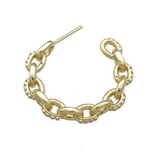 Copper Stud Earrings Gold Plated, approx 27mm [FN39317]