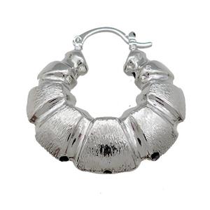 Copper Latchback Earrings Brushed Platinum Plated, approx 11mm, 35mm [FN39336]