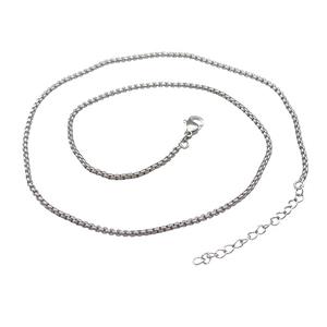 Copper Rolo Necklace Chain Platinum Plated, approx 2mm, 44-49cm length [FN39349]