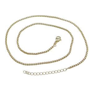 Copper Rolo Necklace Chain Gold Plated, approx 2mm, 44-49cm length [FN39350]