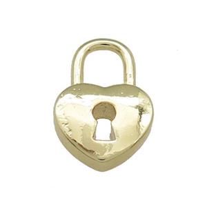 Copper Lock Pendant Heart 18K Gold Plated, approx 13-19mm [FN39365]