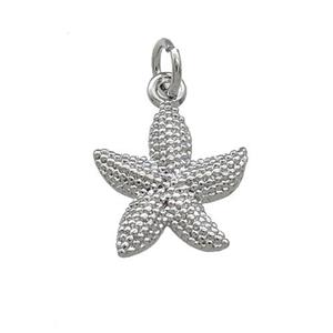 Copper Starfish Pendant Platinum Plated, approx 13-14mm [FN39412]