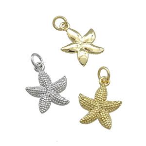 Copper Starfish Pendant Mixed, approx 13-14mm [FN39414]