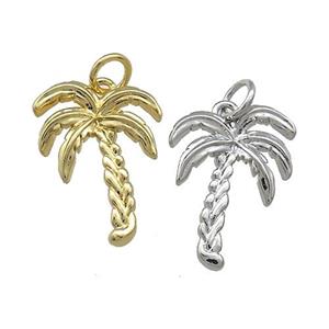 Coconut Tree Charms Copper Pendant Mixed, approx 14-19mm [FN39417]