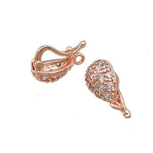 Copper Clasp Pave Zircon Rose Gold, approx 6-8mm [FN39435-S]