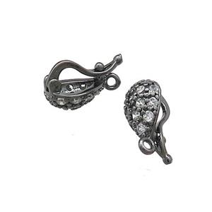 Copper Clasp Pave Zircon Black Plated, approx 8-12mm [FN39436-L]