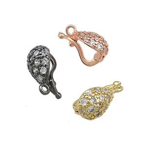 Copper Clasp Pave Zircon Mixed, approx 6-8mm [FN39437-S]