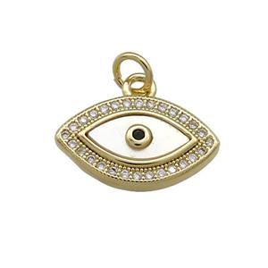 Copper Eye Pendant Pave Shell Zircon 18K Gold Plated, approx 10-18mm [FN39580]
