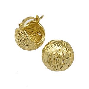 Copper Latchback Earrings Brushed Birds Nest Gold Plated, approx 18mm [FN39861]
