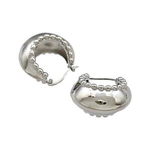 Copper Latchback Earrings Platinum Plated, approx 15-25mm [FN39862]