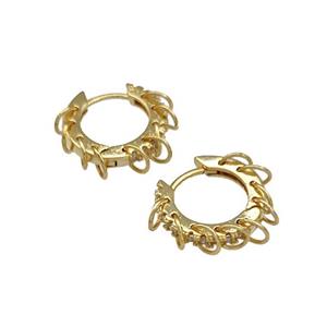 Copper Hoop Earrings Gold Plated, approx 15.5mm [FN39864]