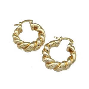 Copper Latchback Earrings Gold Plated, approx 19-23mm [FN39867]