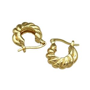 Copper Latchback Earrings Gold Plated, approx 17mm [FN39870]