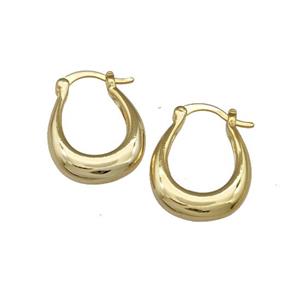 Copper Latchback Earrings Gold Plated, approx 17-24mm [FN39876]