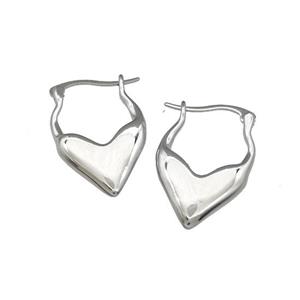 Copper Latchback Earrings Platinum Plated, approx 16-25mm [FN39879]