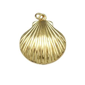 Clam Shell Charms Copper Pendant Gold Plated, approx 24-26mm [FN39924]