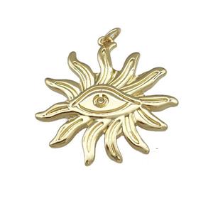 Evil Eye Charms Copper Pendant Gold Plated, approx 30mm [FN39929]