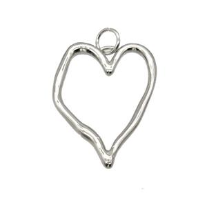 Copper Heart Pendant Platinum Plated, approx 18-25mm [FN39930]