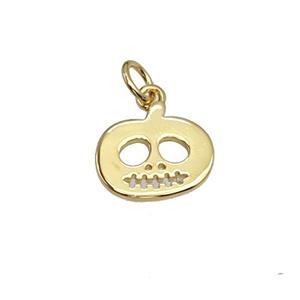 Halloween Ghost Charms Copper Pendant Gold Plated, approx 10-12mm [FN39933]