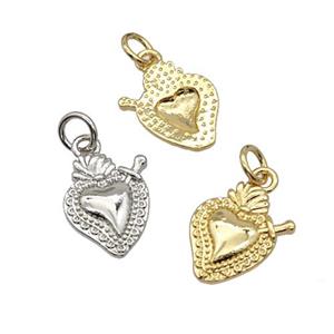 Sacred Heart Charms Copper Pendant Mixed, approx 10-13mm [FN39937]