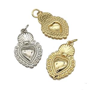 Sacred Heart Charms Copper Pendant Mixed, approx 14.5-20mm [FN39940]