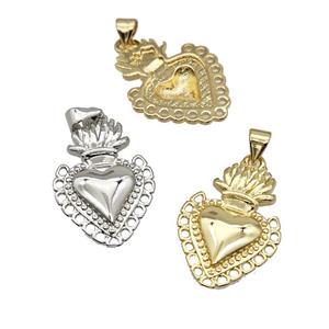 Sacred Heart Charms Copper Pendant Mixed, approx 17-24mm [FN39943]