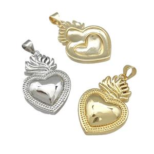 Sacred Heart Charms Copper Pendant Mixed, approx 19-27mm [FN39946]