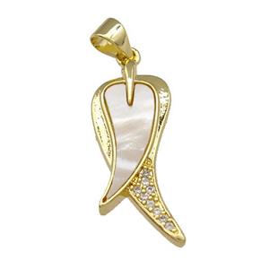Copper Capsicum Chili Charms Pendant Pave Shell Zirconia 18K Gold Plated, approx 10-25mm [FN40006]