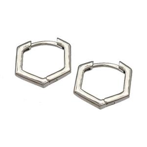 Copper Latchback Earrings Platinum Plated, approx 14mm [FN40232]