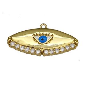 Copper Evil Eye Charms Pendant Micro Pave Zirconia Gold Plated, approx 12-27mm [FN40270]
