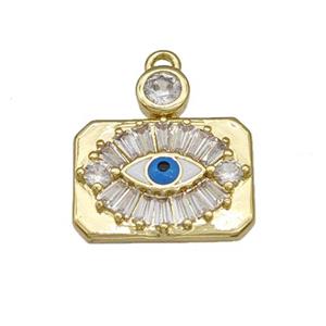 Copper Evil Eye Charms Pendant Micro Pave Zirconia Gold Plated, approx 10-14mm [FN40272]
