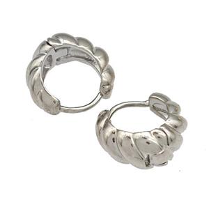 Copper Latchback Earrings Platinum Plated, approx 16mm [FN40275]