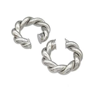 Copper Clip Earrings Platinum Plated, approx 25mm [FN40279]