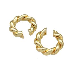 Copper Clip Earrings Gold Plated, approx 25mm [FN40280]